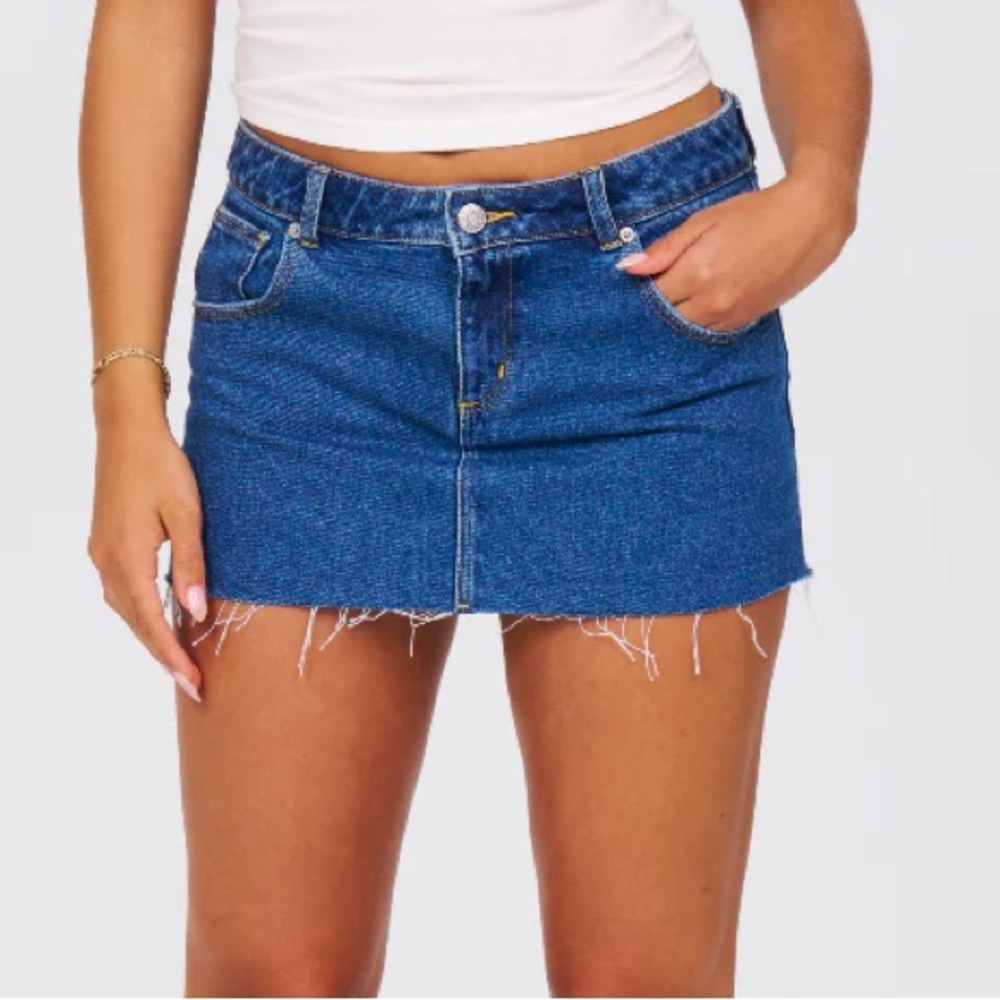Dairy Boy Bambi Denim Mini Skirt in Dark Wash Paige Lorenze